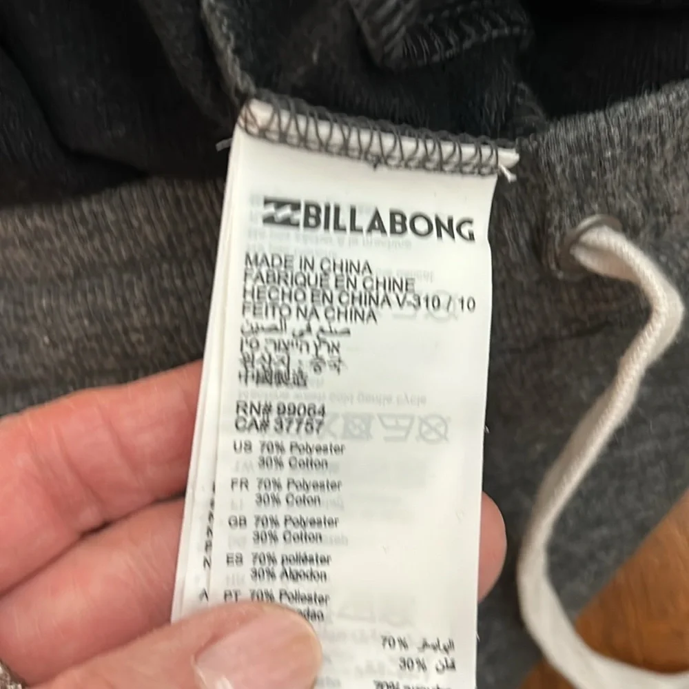 Billabong Boys Small Cotton/Poly Sweatpants in Heather Gray